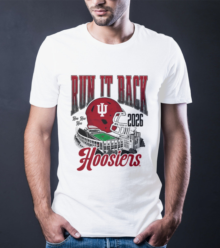 Run It Back Hoosiers Football Helmet 2026 Indiana University T-Shirt