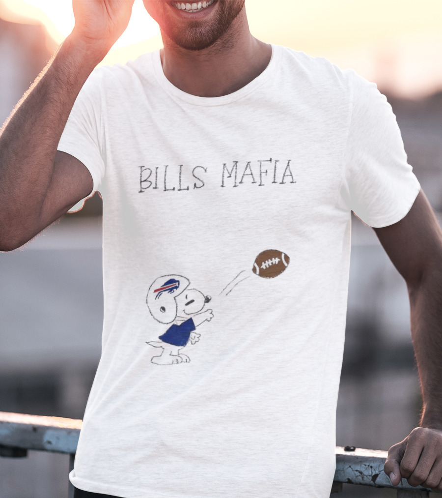 Snoopy Bills Mafia Buffalo Bills Football Fan Apparel Peanuts Sports T-Shirt