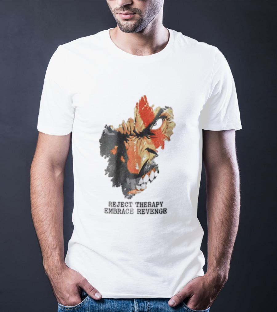 Reject Therapy Embrace Revenge Kratos Angry Bearded Man Red Tattoo God Of War T-Shirt