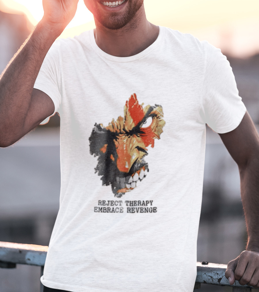 Reject Therapy Embrace Revenge Kratos Angry Bearded Man Red Tattoo God Of War T-Shirt