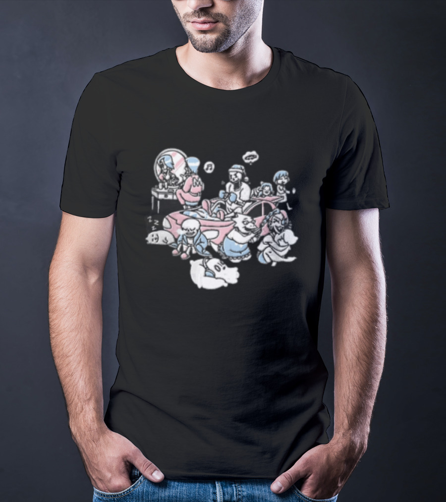 Anime Characters Makeup And Car Party Fun With Music And Relaxation T-Shirt