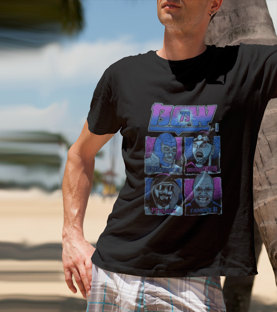 BCW 73 Blue Demon Jr Johnathan Preston PJ Black Famous B T-Shirt