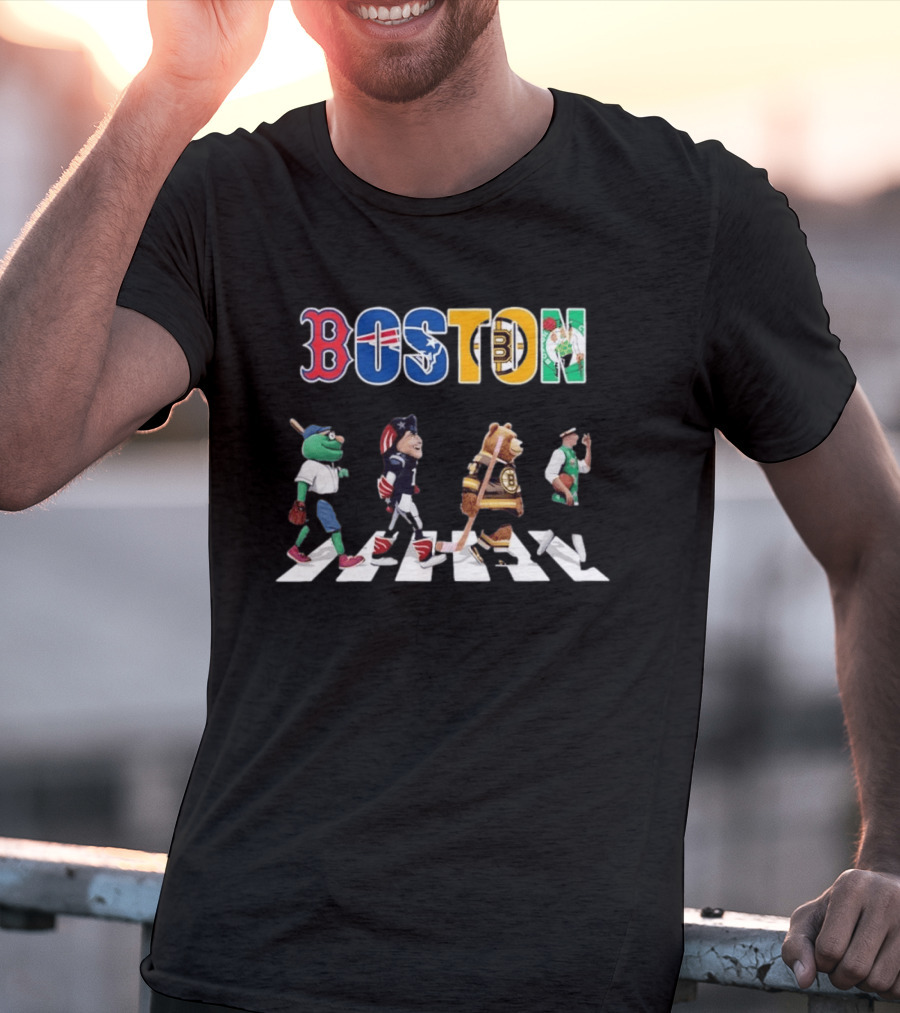 Boston Sports Mascots Abbey Road T-Shirt