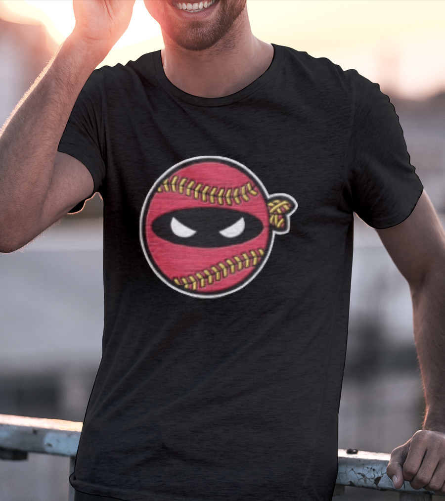 Boto Wear Red Baseball Mask Ninja Face T-Shirt