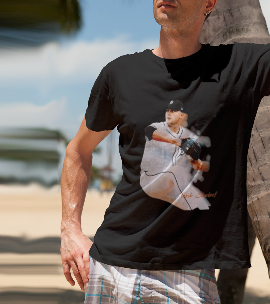 Detroit Tigers Tarik Skubal Pitcher Action Baseball T-Shirt