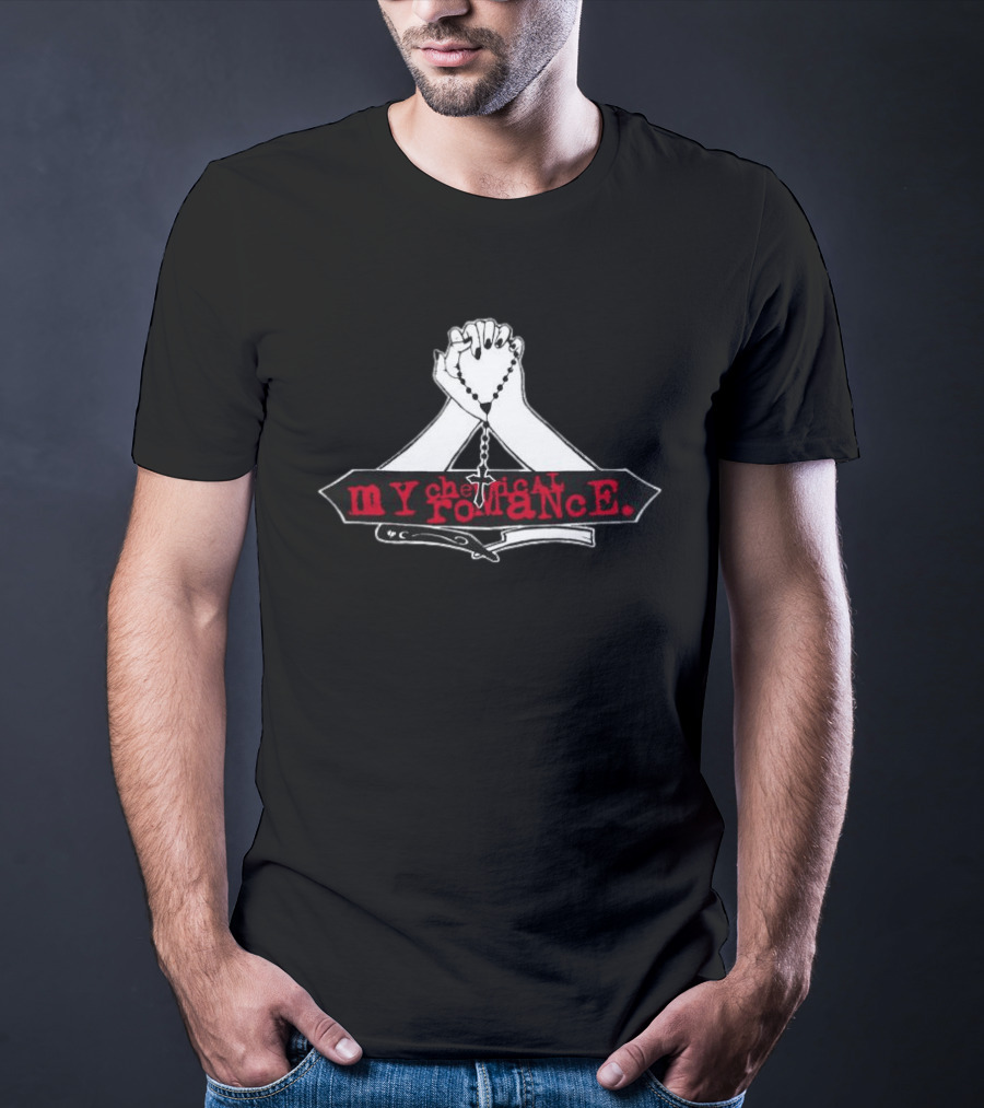 My Chemical Romance Praying Hands Rosary T-Shirt