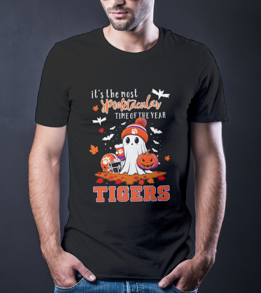 Tiger's Most Spooktacular Halloween Time With Ghost And Pumpkins T-Shirt