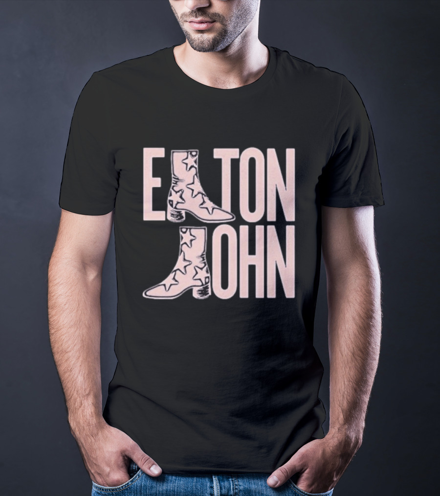 Elton John Star Pattern Boot Troubadour T-Shirt