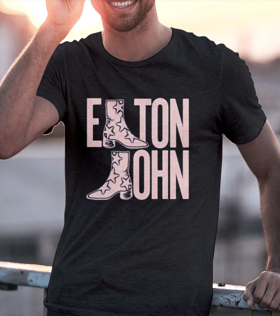 Elton John Star Pattern Boot Troubadour T-Shirt
