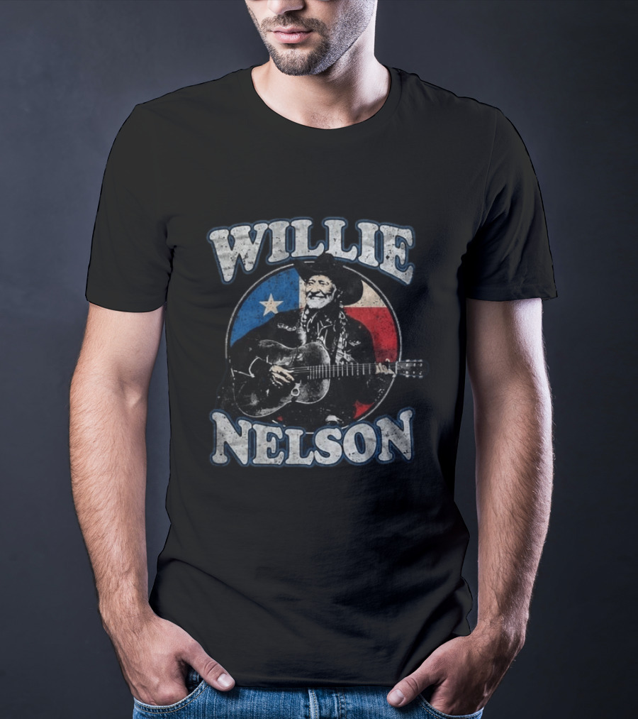 Willie Nelson Texas Flag Guitar Tour Dates 2026 T-Shirt