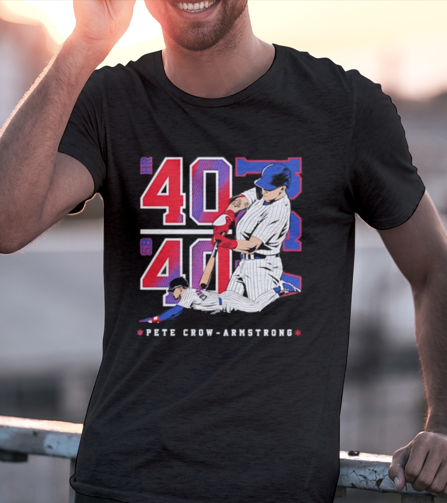 Pete Crow Armstrong 40 40 HR SB Club Chicago Cubs Players T-Shirt