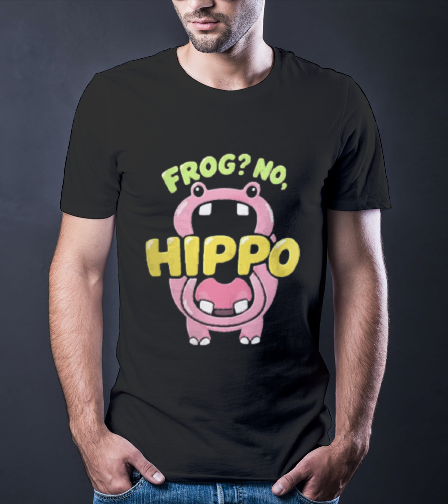 Frog No Hippo Pink Character Cartoon Playful T-Shirt