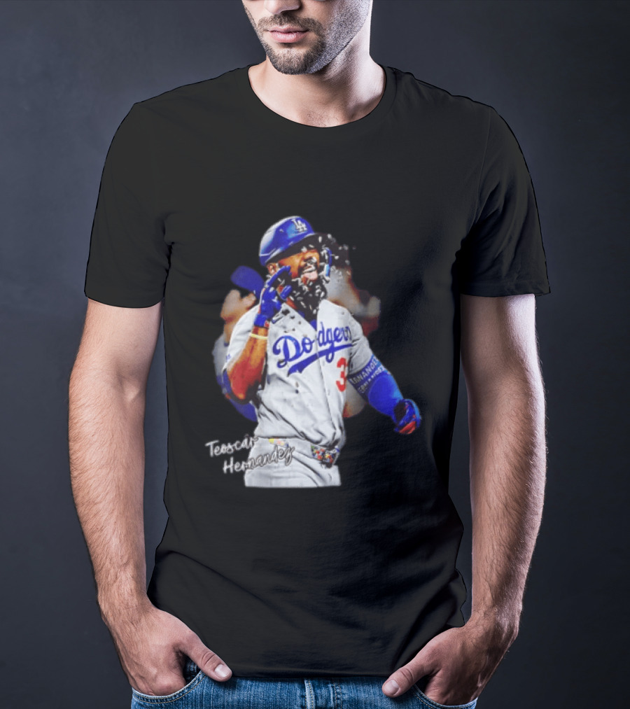 Los Angeles Dodgers Teoscar Hernandez MLB Player Celebration T-Shirt