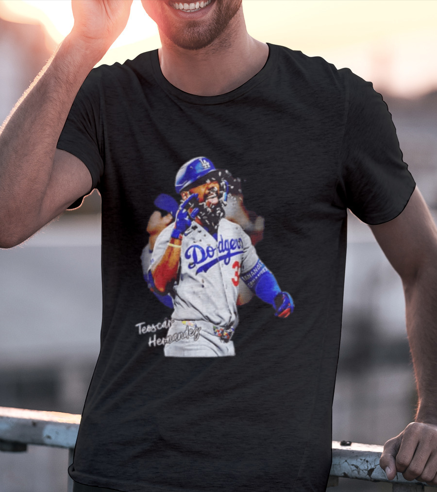Los Angeles Dodgers Teoscar Hernandez MLB Player Celebration T-Shirt