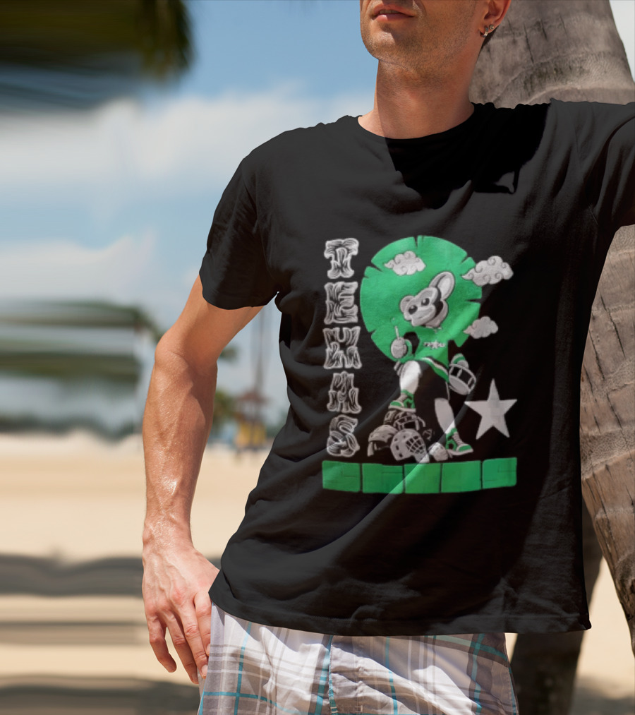 Texas Stars Lollipop Drum Helmets Figures T-Shirt