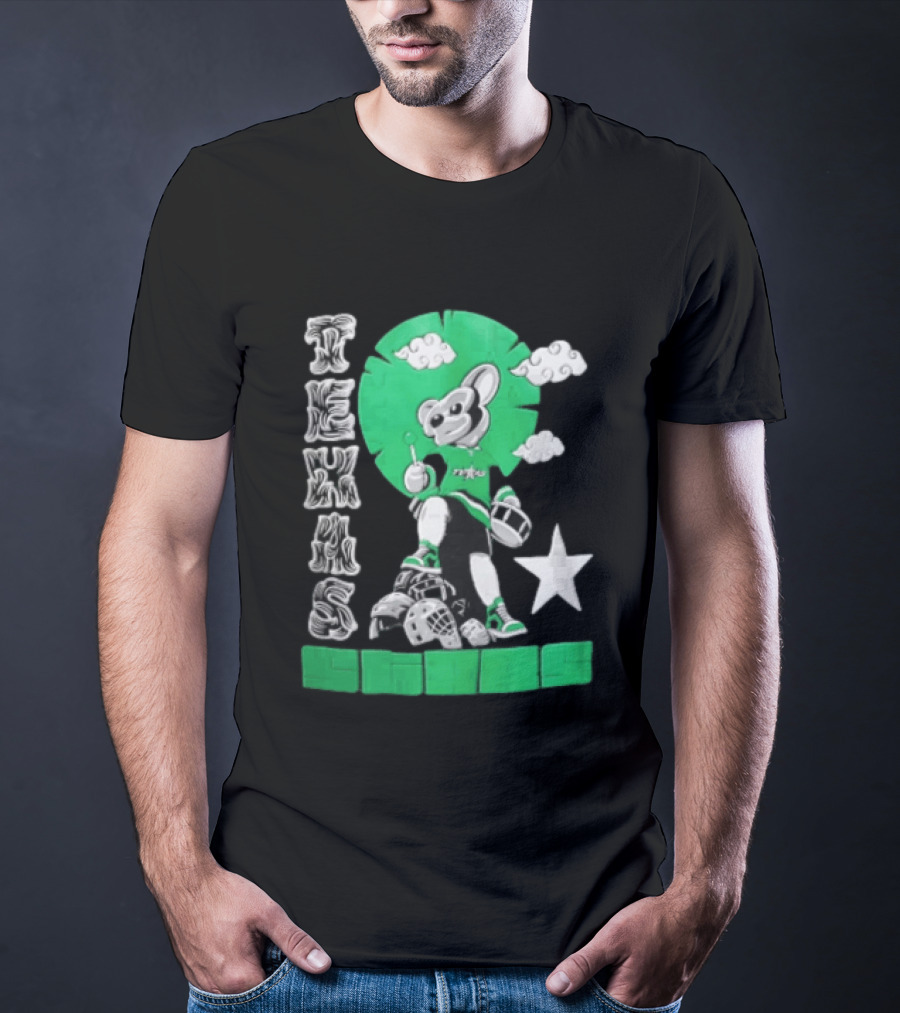Texas Stars Lollipop Drum Helmets Figures T-Shirt