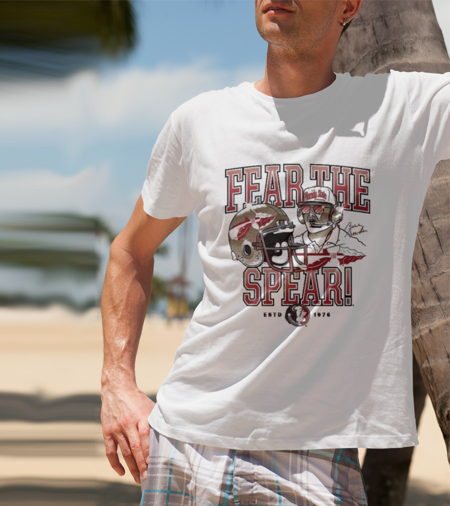 Fear The Spear Bobby Bowden Florida State Seminoles Est 1976 T-Shirt