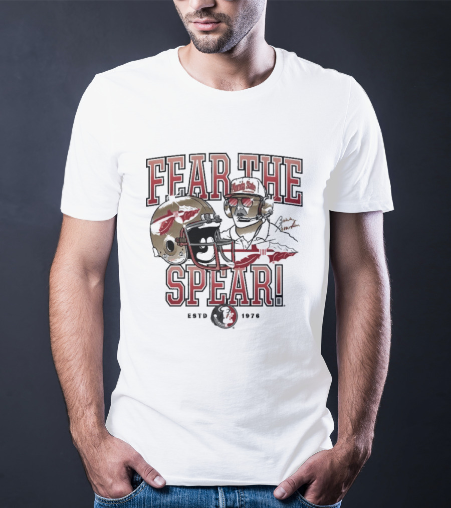 Fear The Spear Bobby Bowden Florida State Seminoles Est 1976 T-Shirt