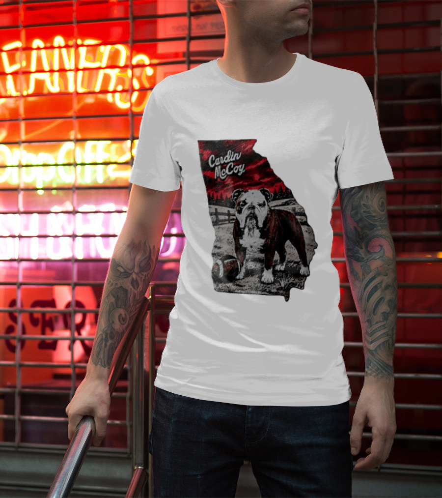 Cardin McCoy Georgia Bulldog Football Landscape T-Shirt