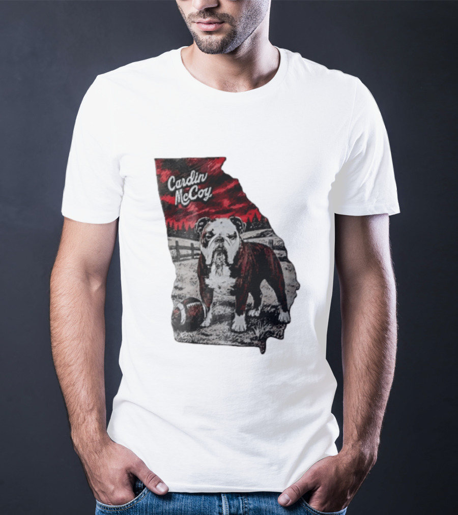 Cardin McCoy Georgia Bulldog Football Landscape T-Shirt
