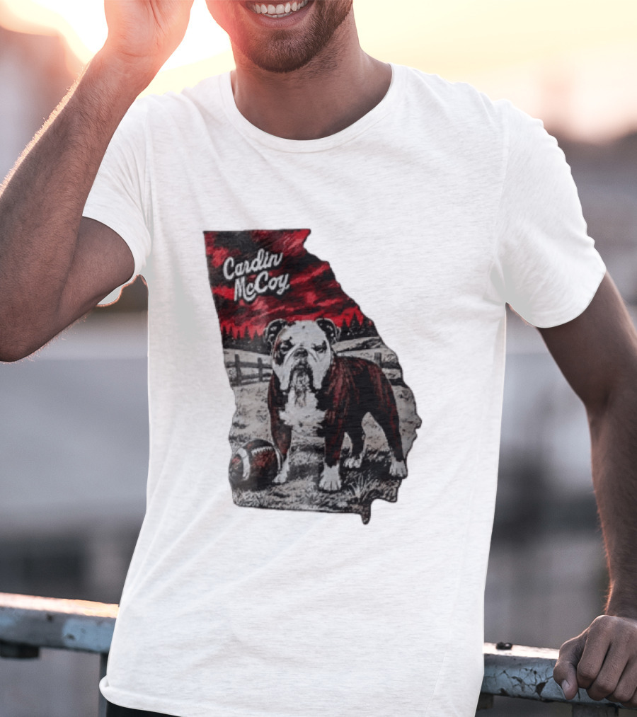 Cardin McCoy Georgia Bulldog Football Landscape T-Shirt