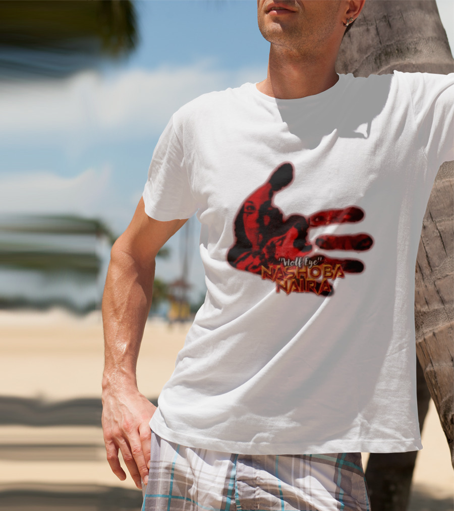 Red Handprint Wolf Eye Nashoba Naira T-Shirt