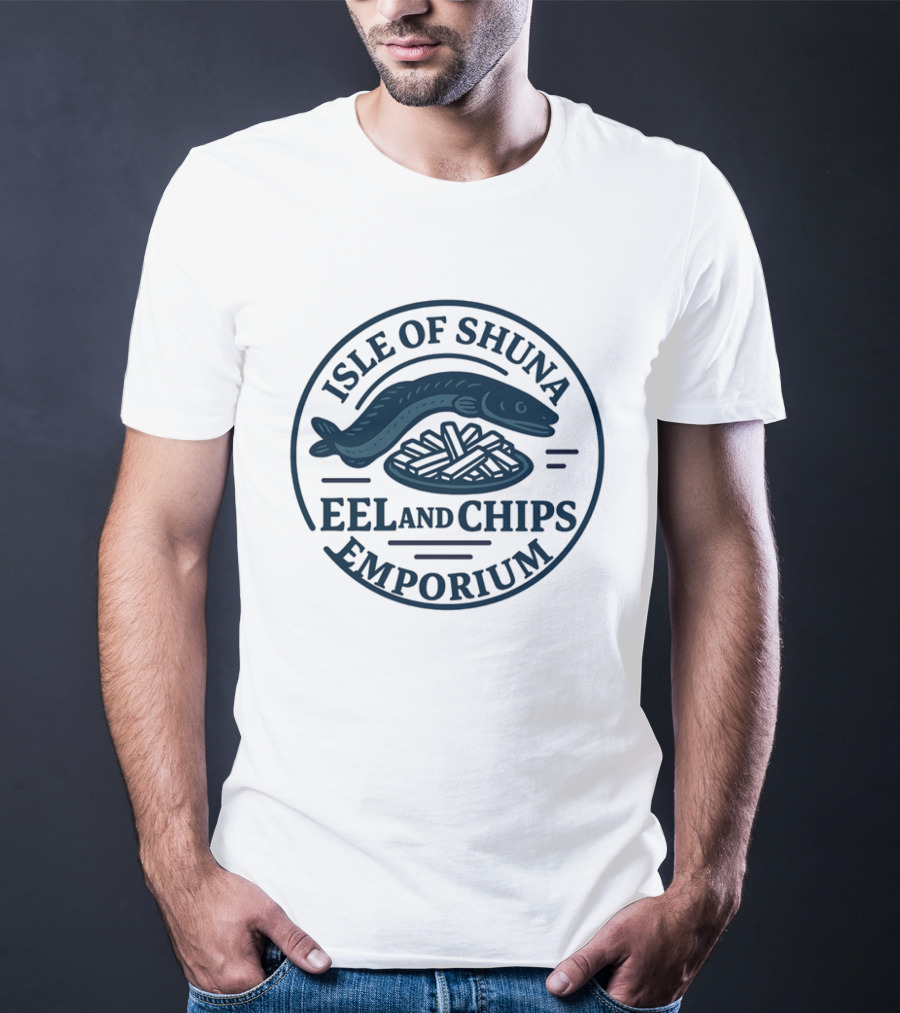 Isle Of Shuna Eel And Chips Emporium Retro Seal T-Shirt