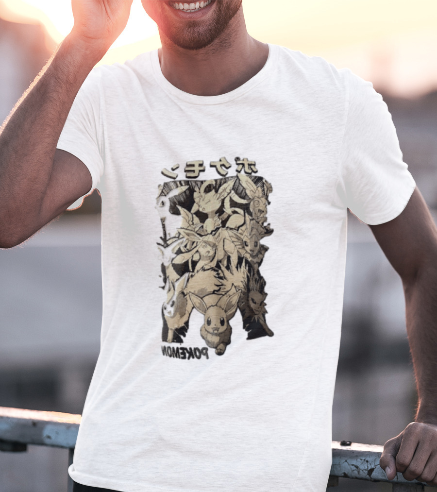 Eevee And Evolutions Collection Japanese Style Pokemon T-Shirt