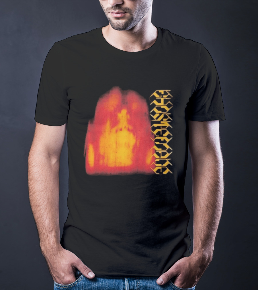 Ghostemane Face Hexagon Symbols And Red Yellow Abstract Blaze T-Shirt