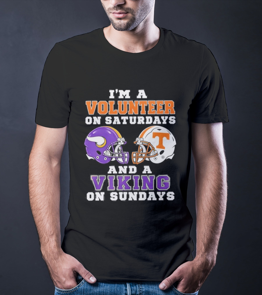 I'm A Volunteer On Saturdays And A Viking On Sundays Football Helmets T-Shirt