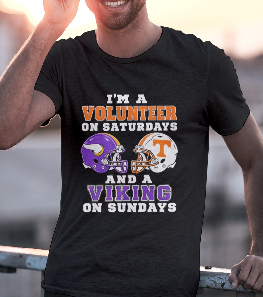 I'm A Volunteer On Saturdays And A Viking On Sundays Football Helmets T-Shirt