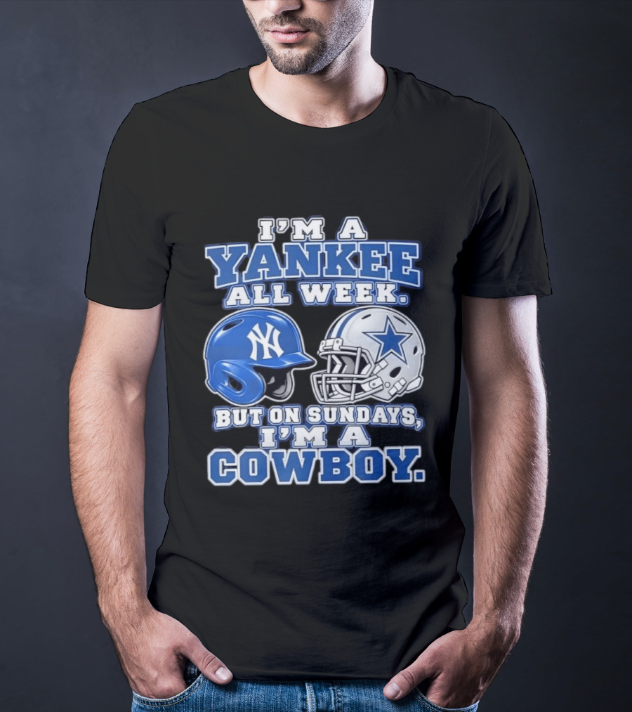 Yankee All Week But On Sundays Dallas Cowboy Football Fan T-Shirt