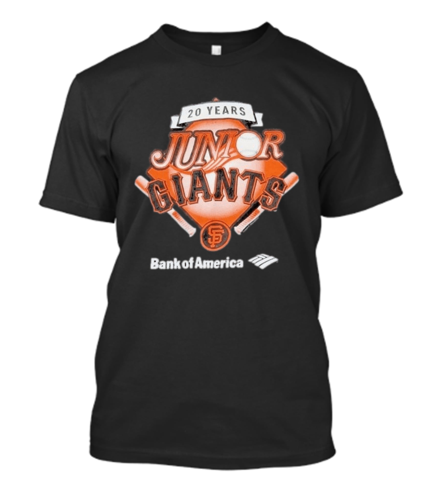 Junior Giants San Francisco 20 Years Bank Of America Celebration Anniversary T-Shirt