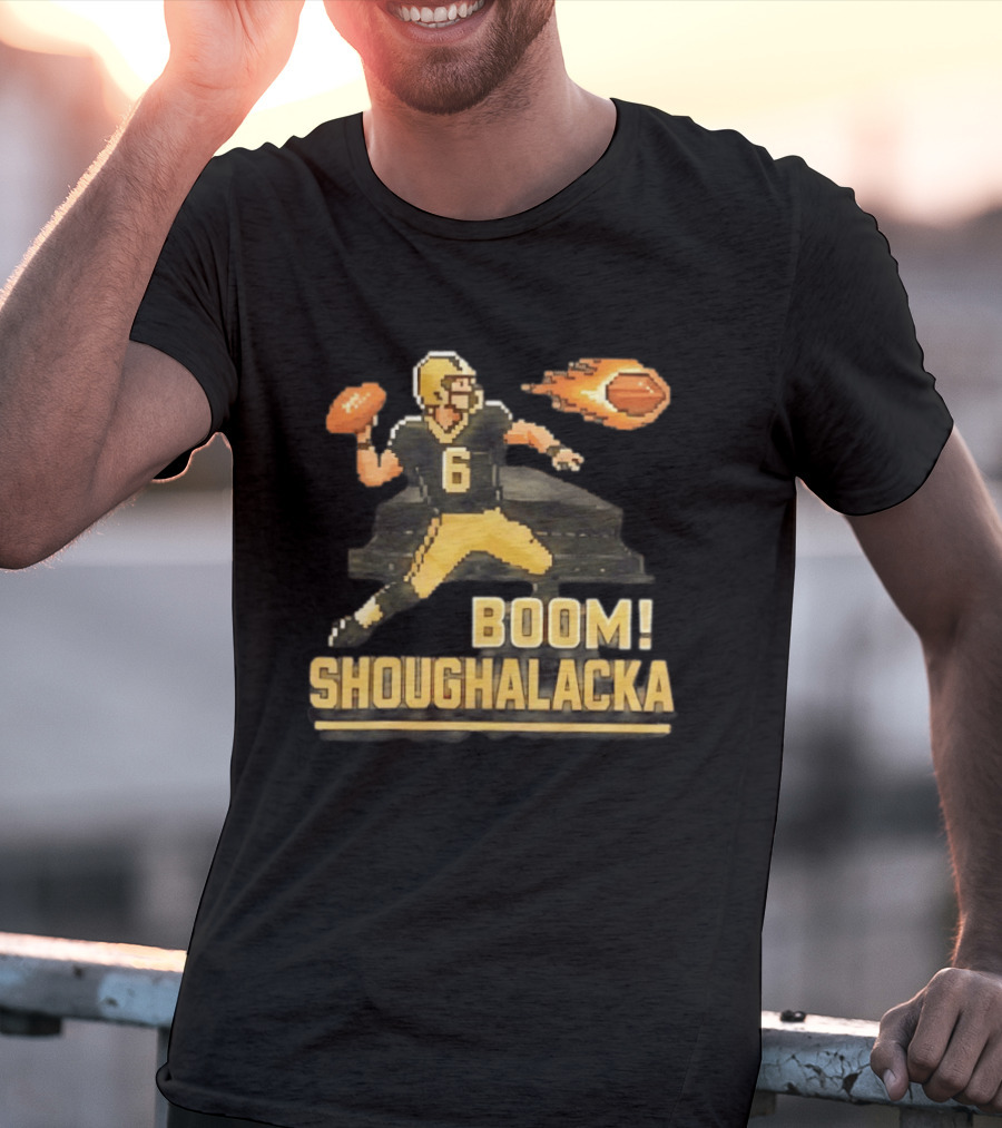New Orleans Saints Boom Shoughalacka Pixel Art Throwback Football Player T-Shirt