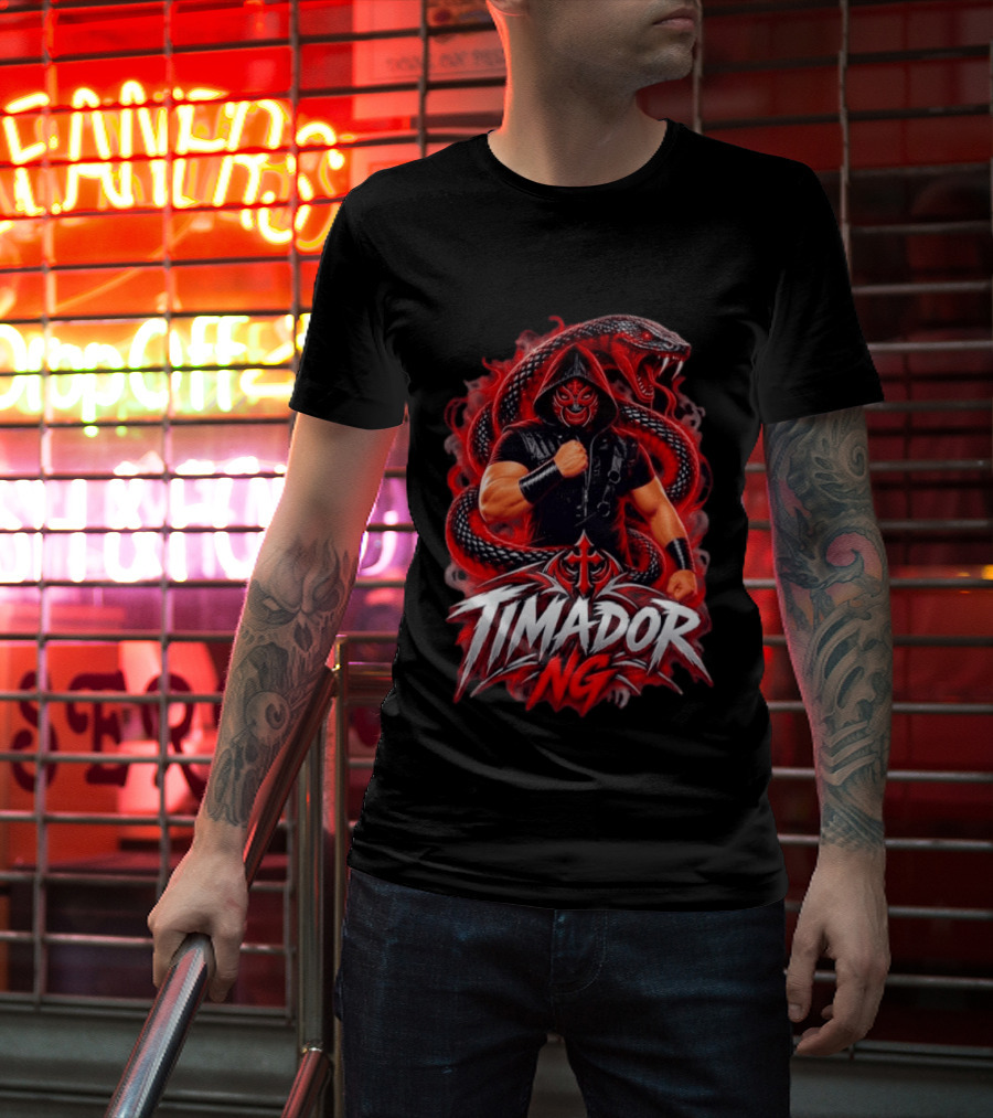 Timador NG Masked Wrestler Red Snake Fist Combat T-Shirt