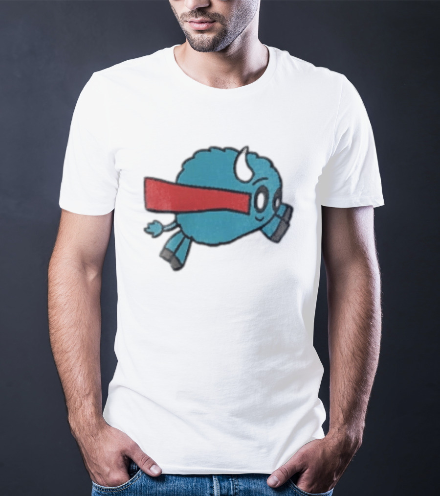 Buffalo Superhero With Red Cape Flying Action T-Shirt