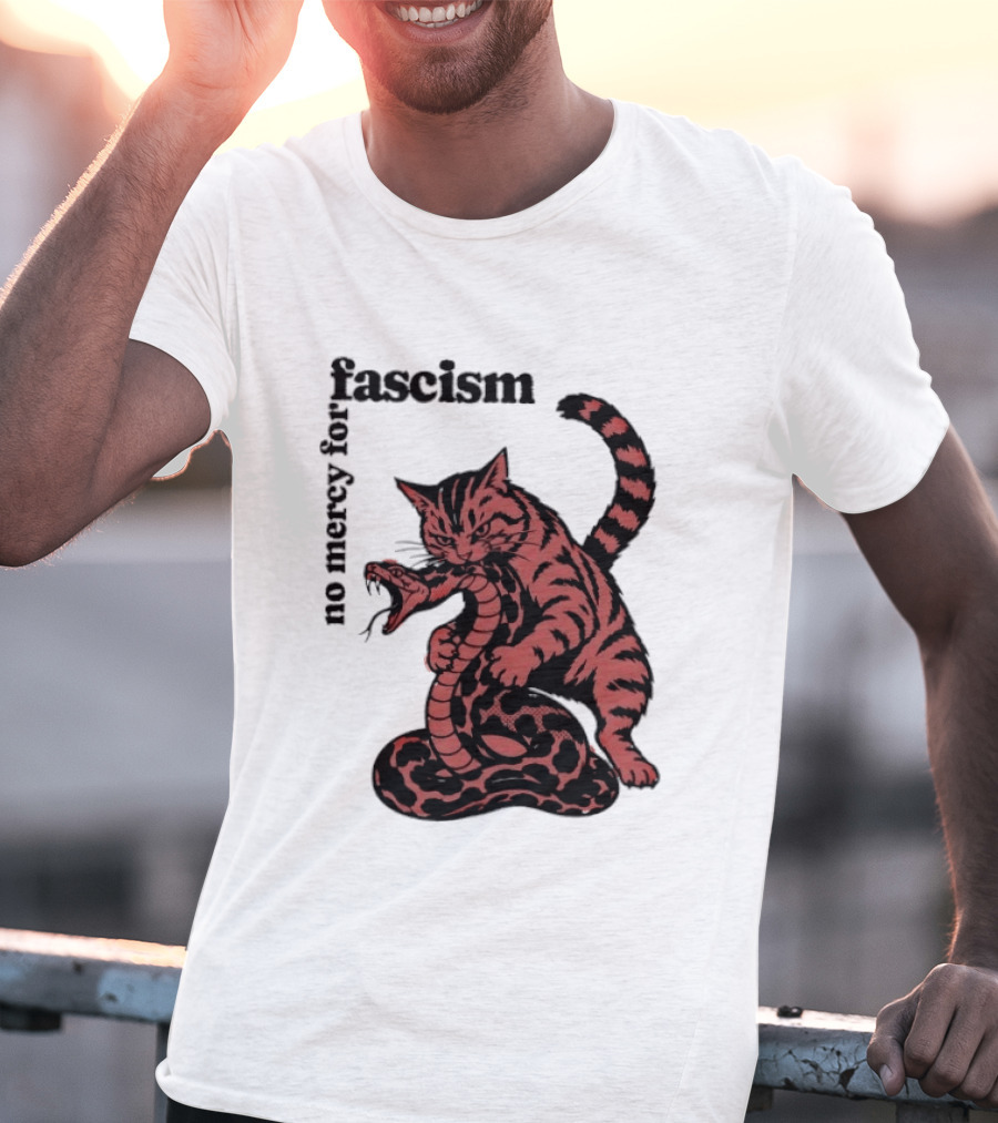 No Mercy For Fascism Cat And Snake T-Shirt