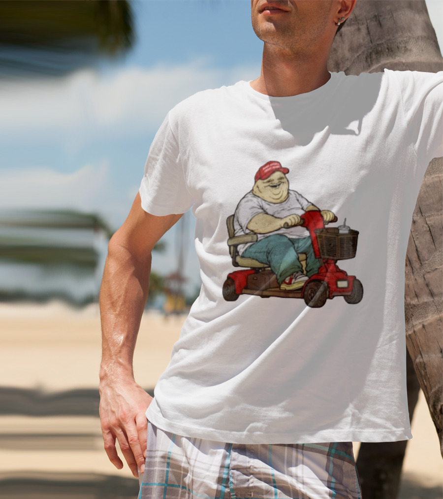 Magachud Scooter McGillicutty Kiss Cut Red Cap Plus Size Mobility T-Shirt