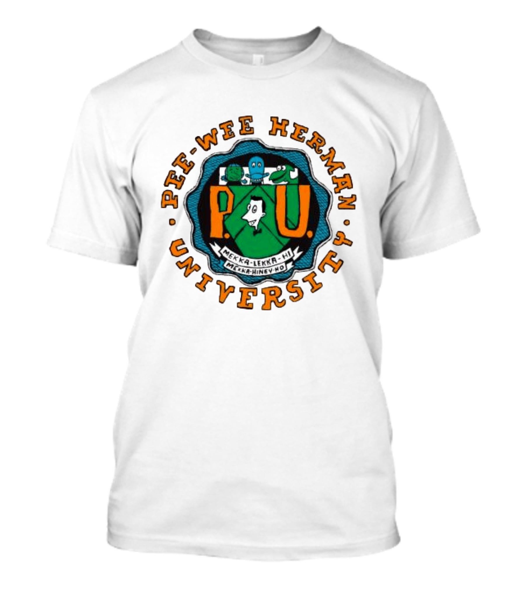 Retrokid Shop Pee Wee Herman University Mekka Lekka Hi Mekka Hiney Ho Crewneck T-Shirt