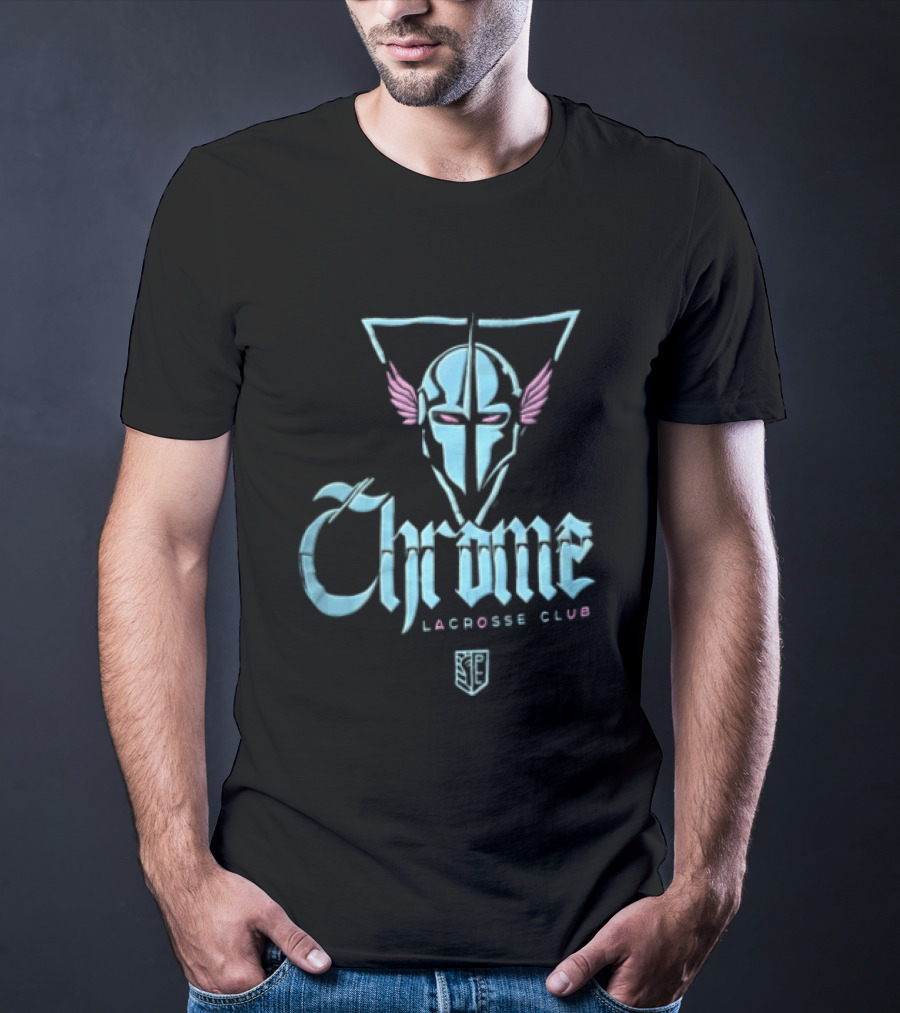 Chrome Lacrosse Club Winged Helmet T-Shirt