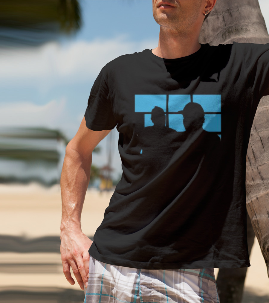 Daz Black Stars Store Shop Blue Off The Hook Black Silhouette Duo T-Shirt