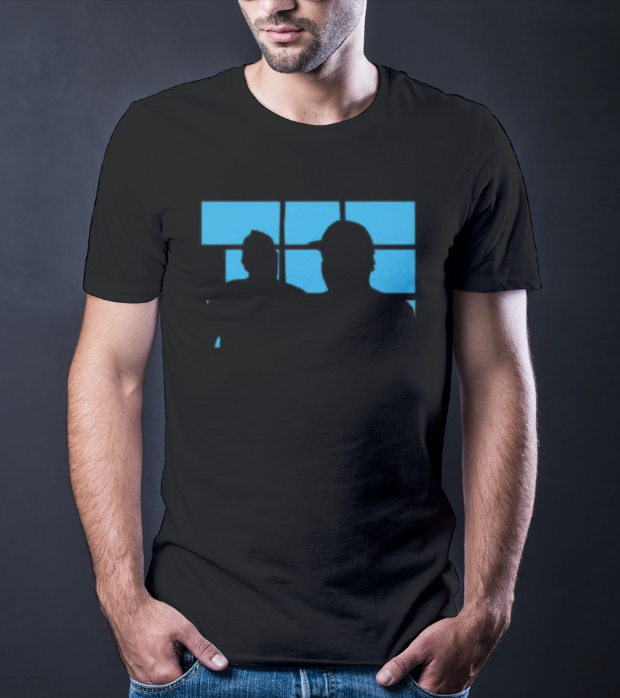 Daz Black Stars Store Shop Blue Off The Hook Black Silhouette Duo T-Shirt