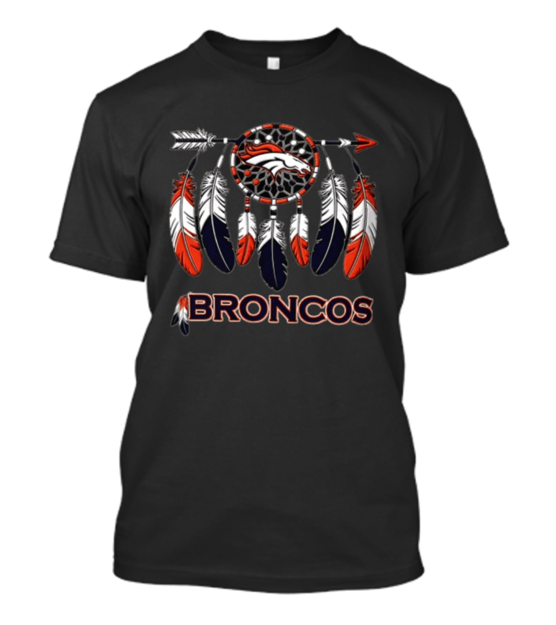 Denver Broncos Dreamcatcher Native American Heritage Feathers T-Shirt