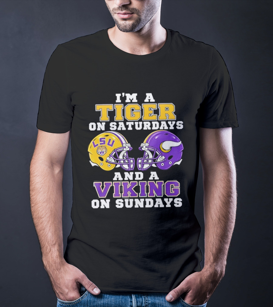LSU Tiger Saturdays And Viking Sundays Football Fan T-Shirt