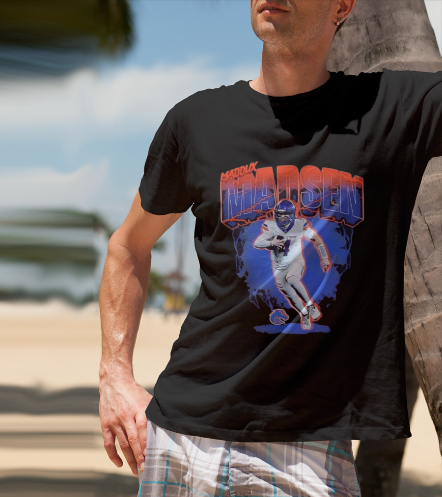 Boise State Broncos Maddux Madsen Lightning Collage NCAA Football T-Shirt