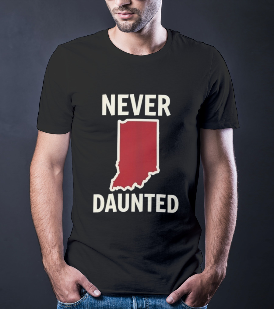 Never Daunted Indiana State Red Map T-Shirt