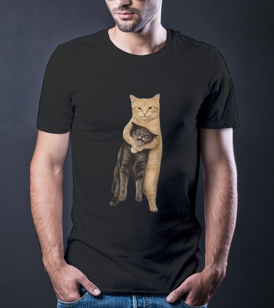Orange Cat Hugging Grey Cat T-Shirt