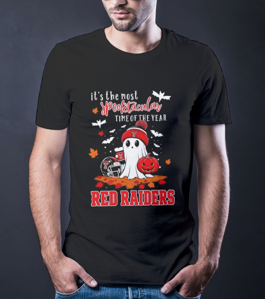 It's The Most Spooktacular Time Of The Year Texas Tech Red Raiders Halloween Pumpkin Ghost T-Shirt