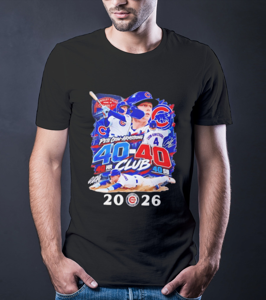 Pete Crow Armstrong 40HR 40SB Club Chicago Cubs 2026 T-Shirt