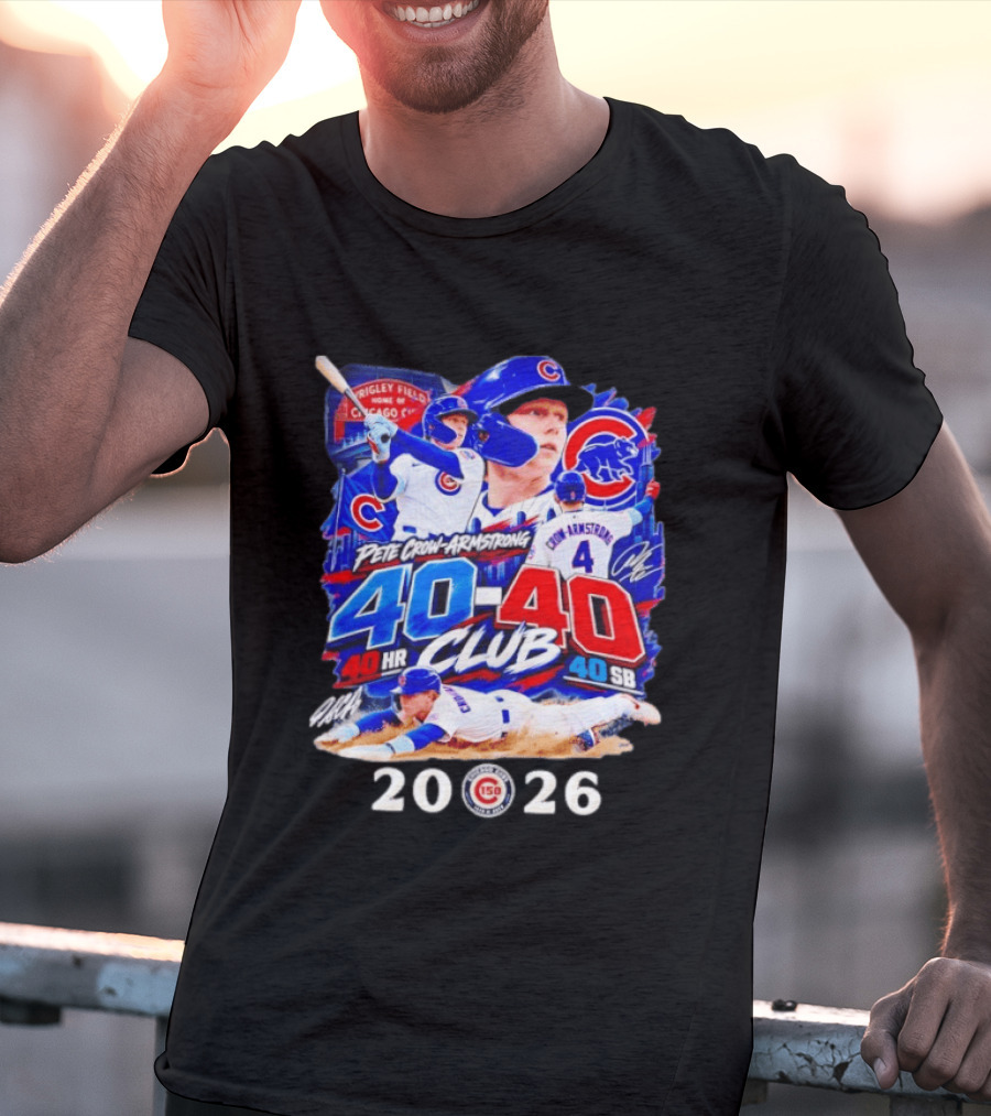 Pete Crow Armstrong 40HR 40SB Club Chicago Cubs 2026 T-Shirt